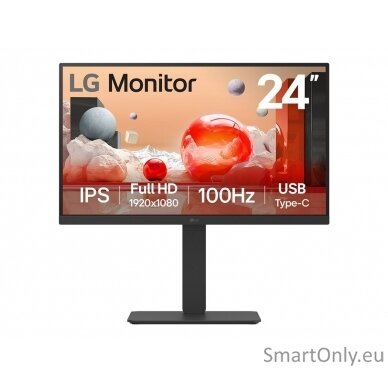 LG 24BA650-B | 23.8 " | IPS | 16:9 | 100 Hz | 5 ms | 1920 x 1080 pixels | 250 cd/m² | HDMI ports quantity 1 | Black 1