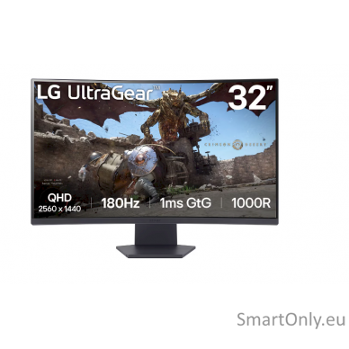 LG 32GS60QC-B | 32 " | VA | QHD | 16:9 | 180 Hz | 1 ms | 2560 x 1440 pixels | 300 cd/m² | HDMI ports quantity 2