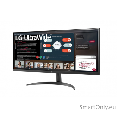 LG 34WP500-B 34 ", IPS, UltraWide FHD, 2560 x 1080 pixels, 21:9, 5 ms, 250 cd/m², Black, Headphone Out, HDMI ports quantity 2 1