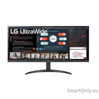 LG 34WP500-B 34 ", IPS, UltraWide FHD, 2560 x 1080 pixels, 21:9, 5 ms, 250 cd/m², Black, Headphone Out, HDMI ports quantity 2