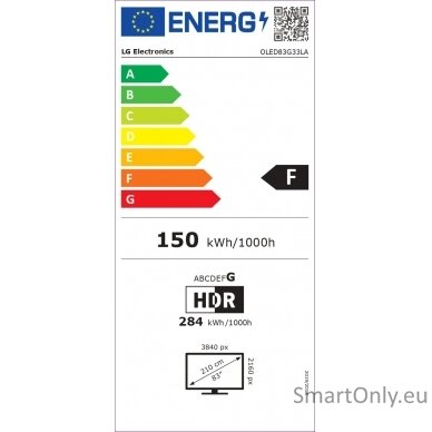 LG OLED83G33LA 83" (210 cm) Smart TV webOS 23 4K UHD 3840 x 2160 Wi-Fi