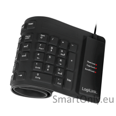 Logilink Flexible waterproof Keyboard USB + PS/2 ID0019A  Flexible keyboard Wired DE Black