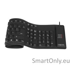 Logilink Flexible waterproof Keyboard USB + PS/2 ID0019A  Flexible keyboard Wired DE Black