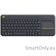 Logitech K400 Plus Keyboard with Trackpad Wireless Key life: Up to 5 million keystrokes NL 380 g USB port Black