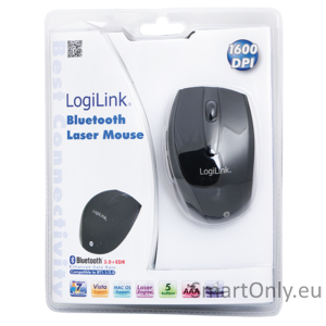 Logilink Maus Laser Bluetooth mit 5 Tasten Bluetooth Laser Mouse; wireless Black 1