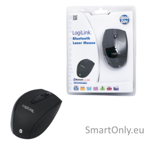 Logilink Maus Laser Bluetooth mit 5 Tasten Bluetooth Laser Mouse; wireless Black