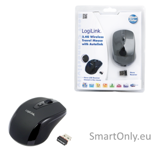 Logilink Maus optisch Funk 2.4 GHz 2.4GH wireless mini mouse with autolink wireless Black 3