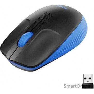 Logitech Full size Mouse M190 	Wireless Blue USB 3