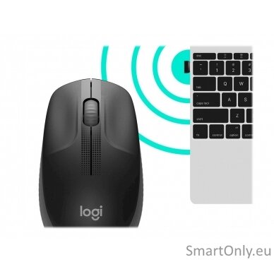 Logitech Full size Mouse M190 	Wireless Charcoal USB 11