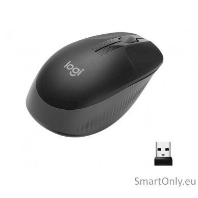 Logitech Full size Mouse M190 	Wireless Charcoal USB 2