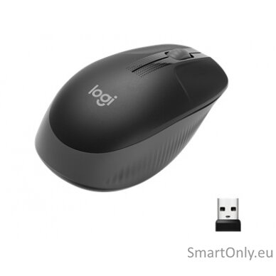 Logitech Full size Mouse M190 	Wireless Charcoal USB 5