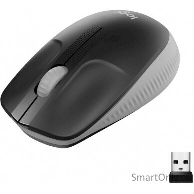 Logitech Full size Mouse M190 	Wireless Mid Grey USB 3