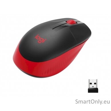 Logitech Full size Mouse M190 	Wireless Red USB