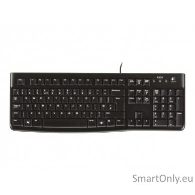 Logitech K120 Standard Wired EN/LT 1.5 m USB Port Black Lithuanian 55 g 6