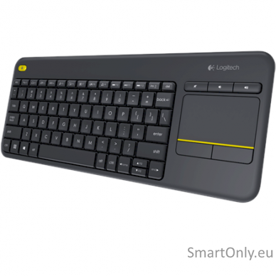 Logitech K400 Plus Keyboard with Trackpad Wireless Key life: Up to 5 million keystrokes NL 380 g USB port Black