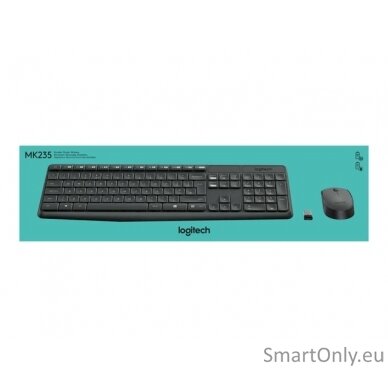 Logitech MK235 Keyboard and Mouse Set Wireless Mouse included Batteries included US Black 475 g 1