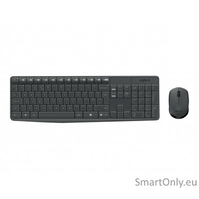 Logitech MK235 Keyboard and Mouse Set Wireless Mouse included Batteries included US Black 475 g 10