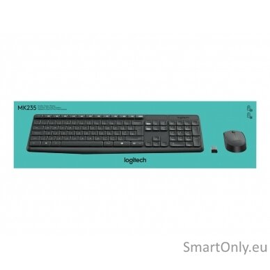 Logitech MK235 Keyboard and Mouse Set Wireless Mouse included Batteries included US Black 475 g 12