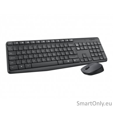 Logitech MK235 Keyboard and Mouse Set Wireless Mouse included Batteries included US Black 475 g 8