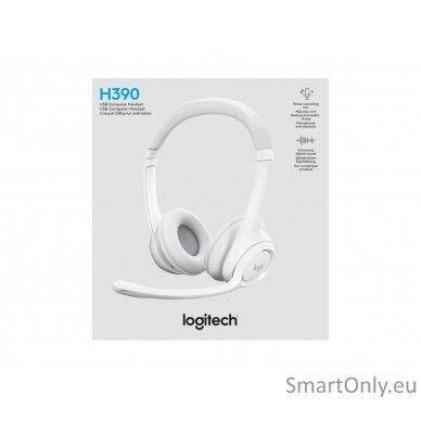 Logitech | USB Computer Headset | H390 | Wired | Over-Ear | Microphone | Noise canceling | Off-white 3