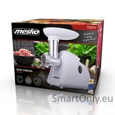 Mesko Meat mincer MS 4809 White 350 W Middle size sieve; mince sieve; poppy sieve; plunger; sausage filler