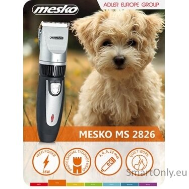 Mesko Hair clipper for pets MS 2826 Corded/ Cordless, Black/Silver 2