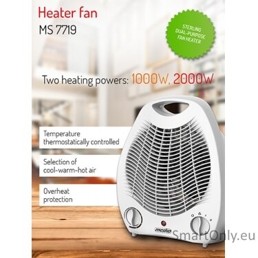 Mesko Heater MS 7719 Fan heater, 2000 W, White 2