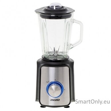 Mesko Blender MS 4080 Tabletop 600 W Jar material Glass Jar capacity 1.5 L Ice crushing Black/Silver 1