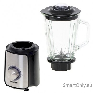 Mesko Blender MS 4080 Tabletop 600 W Jar material Glass Jar capacity 1.5 L Ice crushing Black/Silver 4