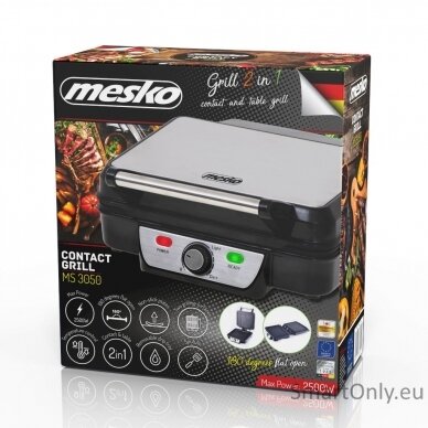 Mesko Grill MS 3050 Contact grill 1800 W Black/Stainless steel 5