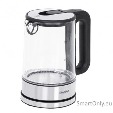 Mesko | Kettle | MS 1301b | Electric | 1850 W | 1.7 L | Glass/Stainless steel | 360° rotational base | Black 2