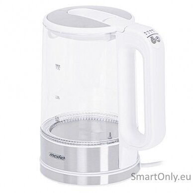 Mesko Kettle MS 1301w	 Electric 1850 W 1.7 L Glass/Stainless steel 360° rotational base White 3