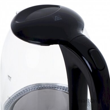 Mesko Kettle MS 1302b Electric 2200 W 1.7 L Glass 360° rotational base Black 4