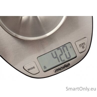 Mesko Kitchen Scale MS 3152 Maximum weight (capacity) 5 kg Graduation 1 g Display type LCD Stainless steel 1