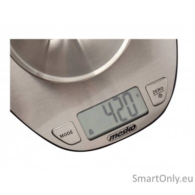 Mesko Kitchen Scale MS 3152 Maximum weight (capacity) 5 kg Graduation 1 g Display type LCD Stainless steel 9