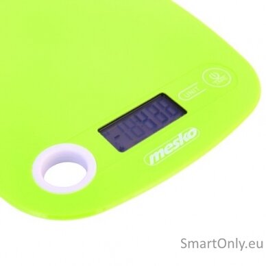 Mesko Kitchen scale MS 3159g Maximum weight (capacity) 5 kg Graduation 1 g Display type LCD Green