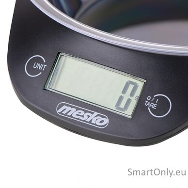 Mesko Kitchen scale with a bowl MS 3164 Maximum weight (capacity) 5 kg Graduation 1 g Display type LCD Black 1