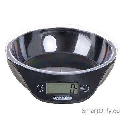 Mesko Kitchen scale with a bowl MS 3164 Maximum weight (capacity) 5 kg Graduation 1 g Display type LCD Black