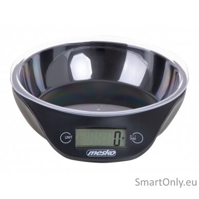 Mesko Kitchen scale with a bowl MS 3164 Maximum weight (capacity) 5 kg Graduation 1 g Display type LCD Black