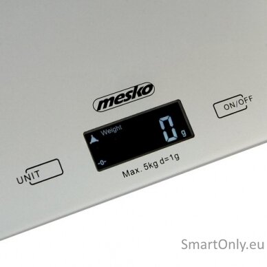 Mesko Kitchen Scales MS 3145 Maximum weight (capacity) 5 kg Graduation 1 g Display type LCD Silver 3