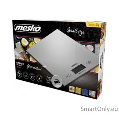 Mesko Kitchen Scales MS 3145 Maximum weight (capacity) 5 kg Graduation 1 g Display type LCD Silver 9