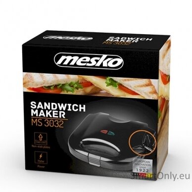 Mesko Sandwich maker MS 3032 750 W Number of plates 1 Number of pastry 2 Black 3