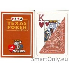 Modiano Texas Poker Hold Em Jumbo Index kortos (rudos)