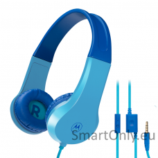 Motorola | Kids Wired Headphones | Moto JR200 | Over-Ear Over-Ear | Built-in microphone | 3.5 mm plug | Blue