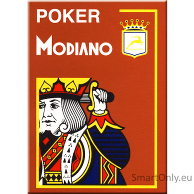 Modiano Poker 4 Jumbo Index kortos (rudos) 3