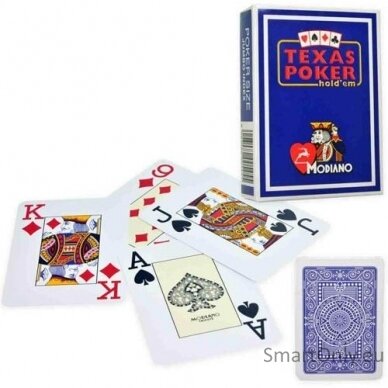 Modiano Texas Poker Hold Em Jumbo Index kortos (mėlynos) 3