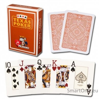 Modiano Texas Poker Hold Em Jumbo Index kortos (rudos) 3