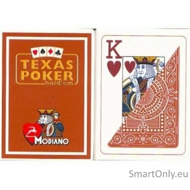 Modiano Texas Poker Hold Em Jumbo Index kortos (rudos) 1