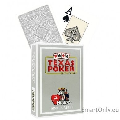 Modiano Texas Poker Hold Em žaidimo kortos (pilkos)