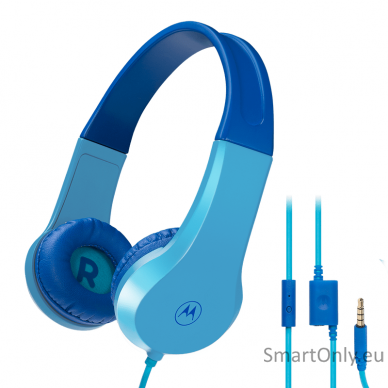 Motorola | Kids Wired Headphones | Moto JR200 | Over-Ear Over-Ear | Built-in microphone | 3.5 mm plug | Blue